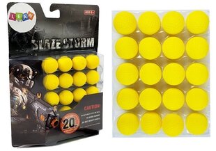 Mīkstas lodes lodīšu šautenei Lean Toys Blaze Storm, dzeltenas, 20 gab. cena un informācija | Rotaļlietas zēniem | 220.lv