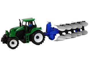 Rotaļu lauksaimniecības traktors ar arklu Lean Toys Farm Tractor, zaļš cena un informācija | Rotaļlietas zēniem | 220.lv