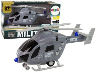 Rotaļu militārais helikopters Lean Toys Military, pelēkās, skaņas/gaismas efekti cena un informācija | Rotaļlietas zēniem | 220.lv