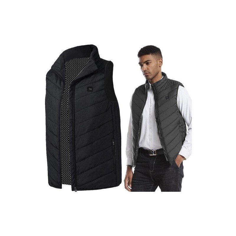 Apsildāma veste L USB Trizand 22127 mx-16969, melna цена и информация | Vīriešu vestes | 220.lv