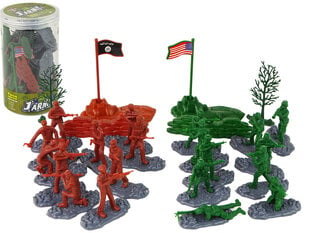 Figūriņu militārais komplekts Karavīri J'Army Soldiers, zaļi, sarkani, 48 gab. cena un informācija | Rotaļlietas zēniem | 220.lv