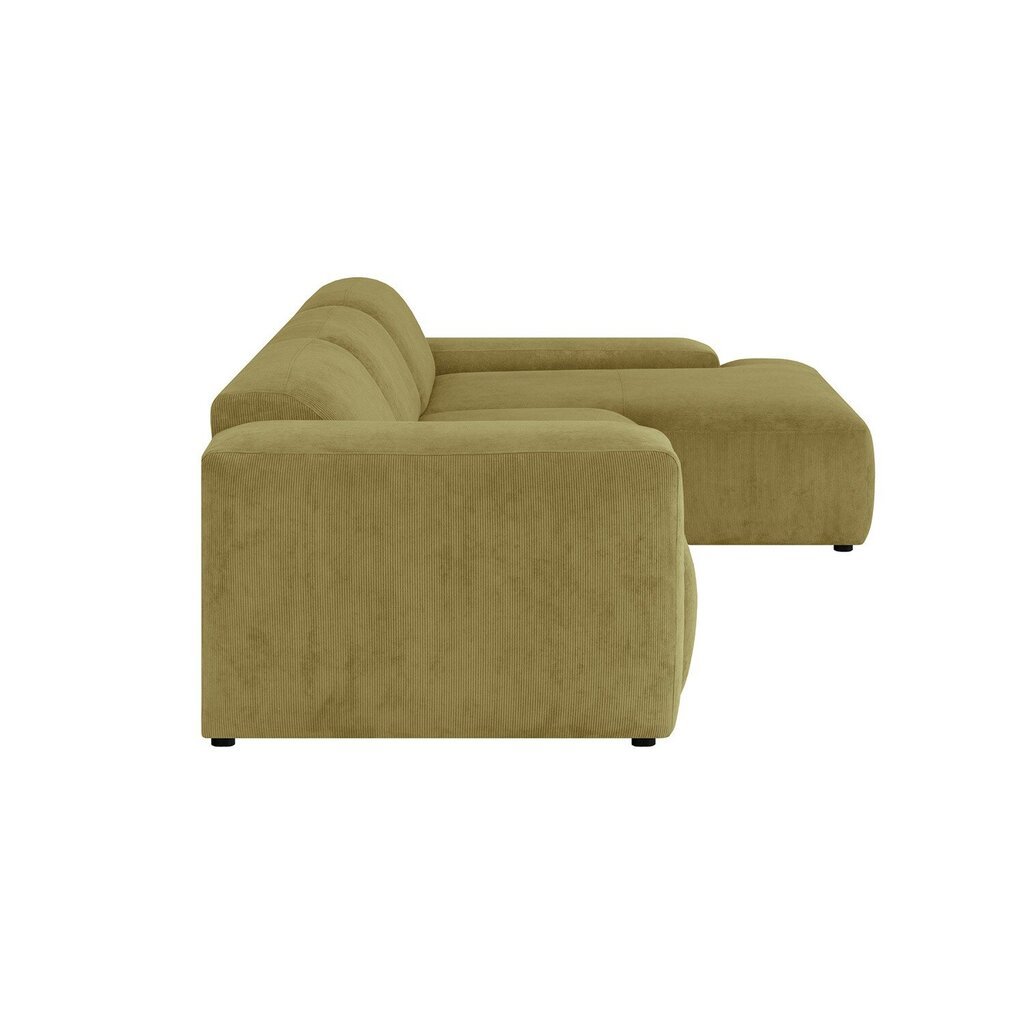 Stūra dīvāns 3-vietīgs, labais stūris, zaļš cena un informācija | Stūra dīvāni | 220.lv