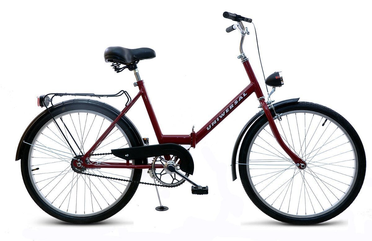 Saliekams pilsētas velosipēds Universal, 24", sarkans cena un informācija | Velosipēdi | 220.lv