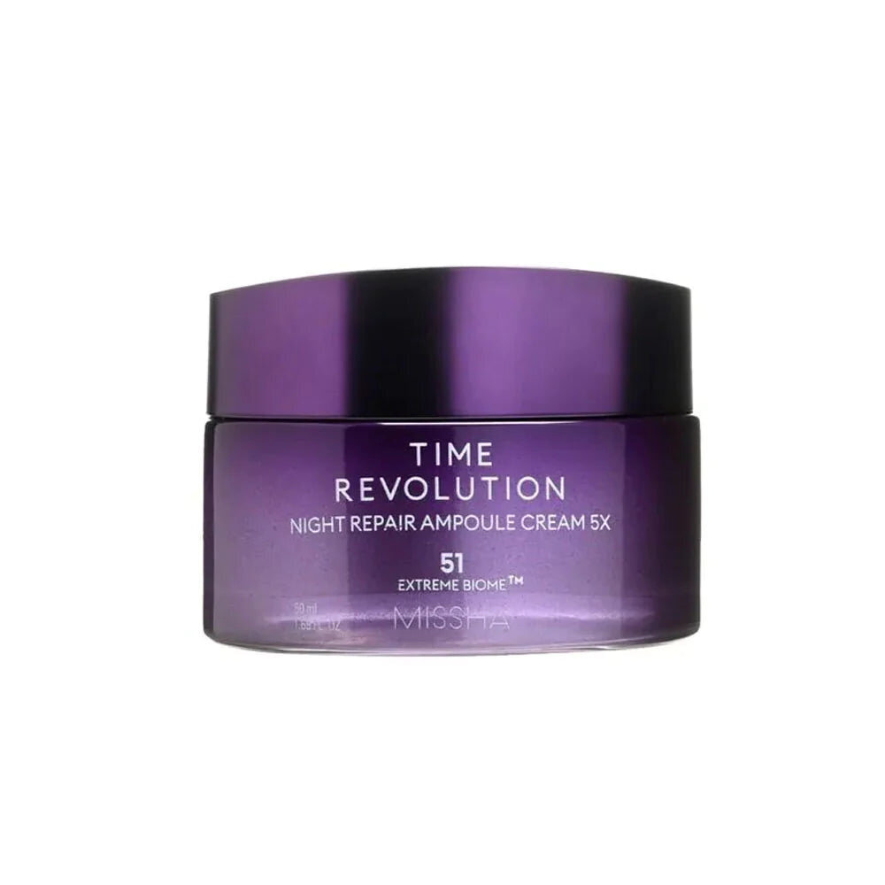 Atjaunojošs sejas krēms Missha Time Revolution Night Repair Ampoule Cream, 5x50 ml cena un informācija | Sejas krēmi | 220.lv