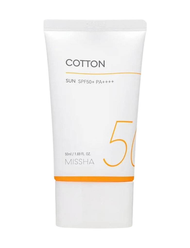 Saules krēms jutīgai un alerģiskai ādai Missha All Around Safe Block Cotton Sun, SPF 50+, 50 ml цена и информация | Sauļošanās krēmi | 220.lv