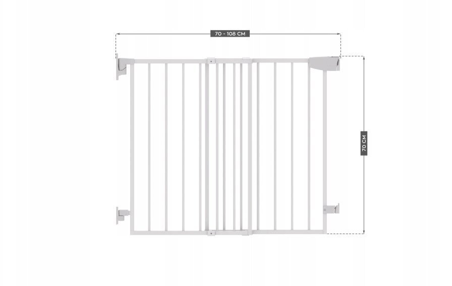 Drošības vārtiņi Tulano, 70-108 cm, balti cena un informācija | Bērnu drošības preces | 220.lv