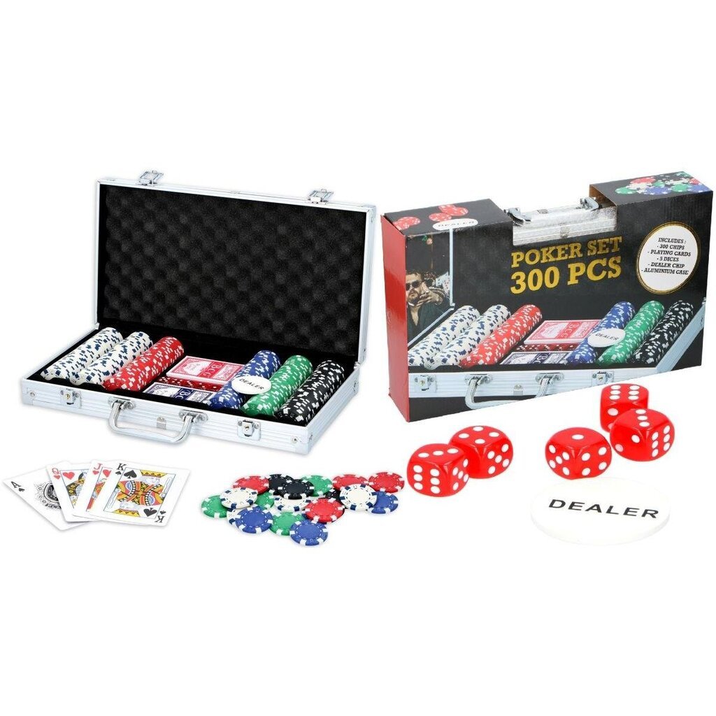 Pokera komplekts futrālī Poker Set, 300 gab. cena un informācija | Azartspēles, pokers | 220.lv