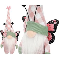 гном-бабочка, розовый, 25 см цена и информация | Праздничные декорации | 220.lv