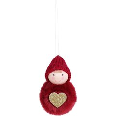 декоративная кукла с сердцем, 8 см, красная цена и информация | Рождественские украшения | 220.lv