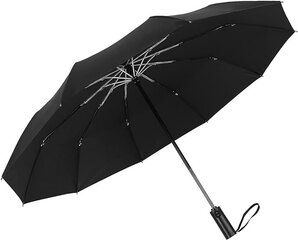 Зонт шириной 105 см, черный сверху, красный внутри, автоматическое открытие и закрытие. цена и информация | Женские зонты | 220.lv