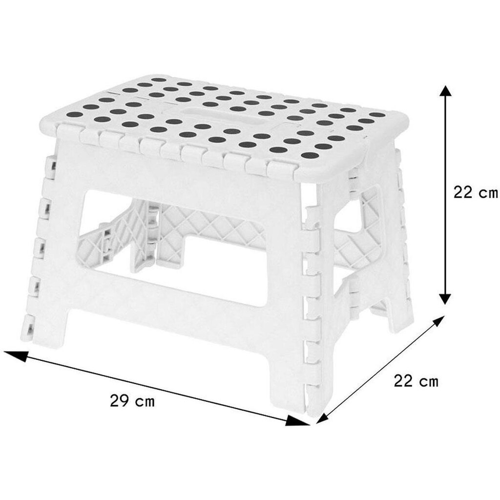 Neslīdošs saliekams taburete, balta cena un informācija | Dārza krēsli | 220.lv