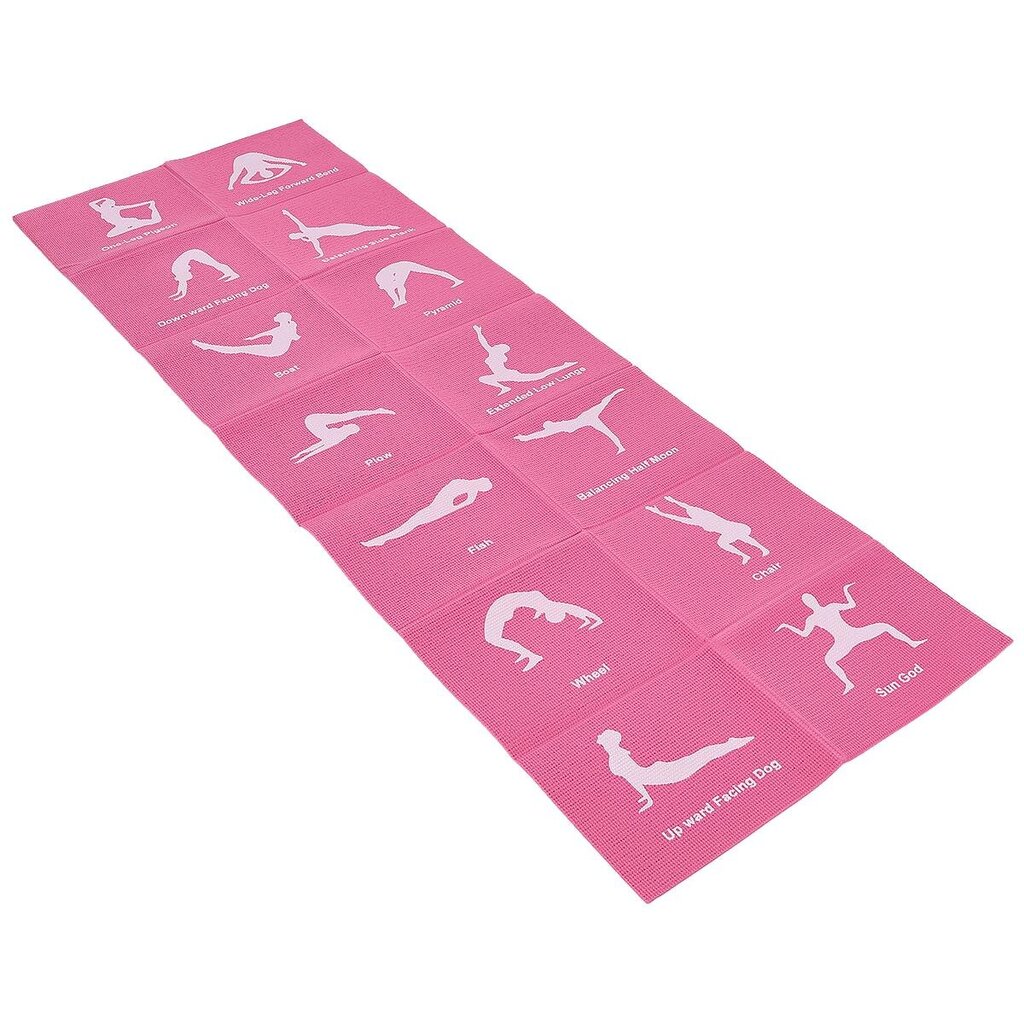 Salokāms jogas paklājs, rozā krāsā cena un informācija | Jogas preces | 220.lv