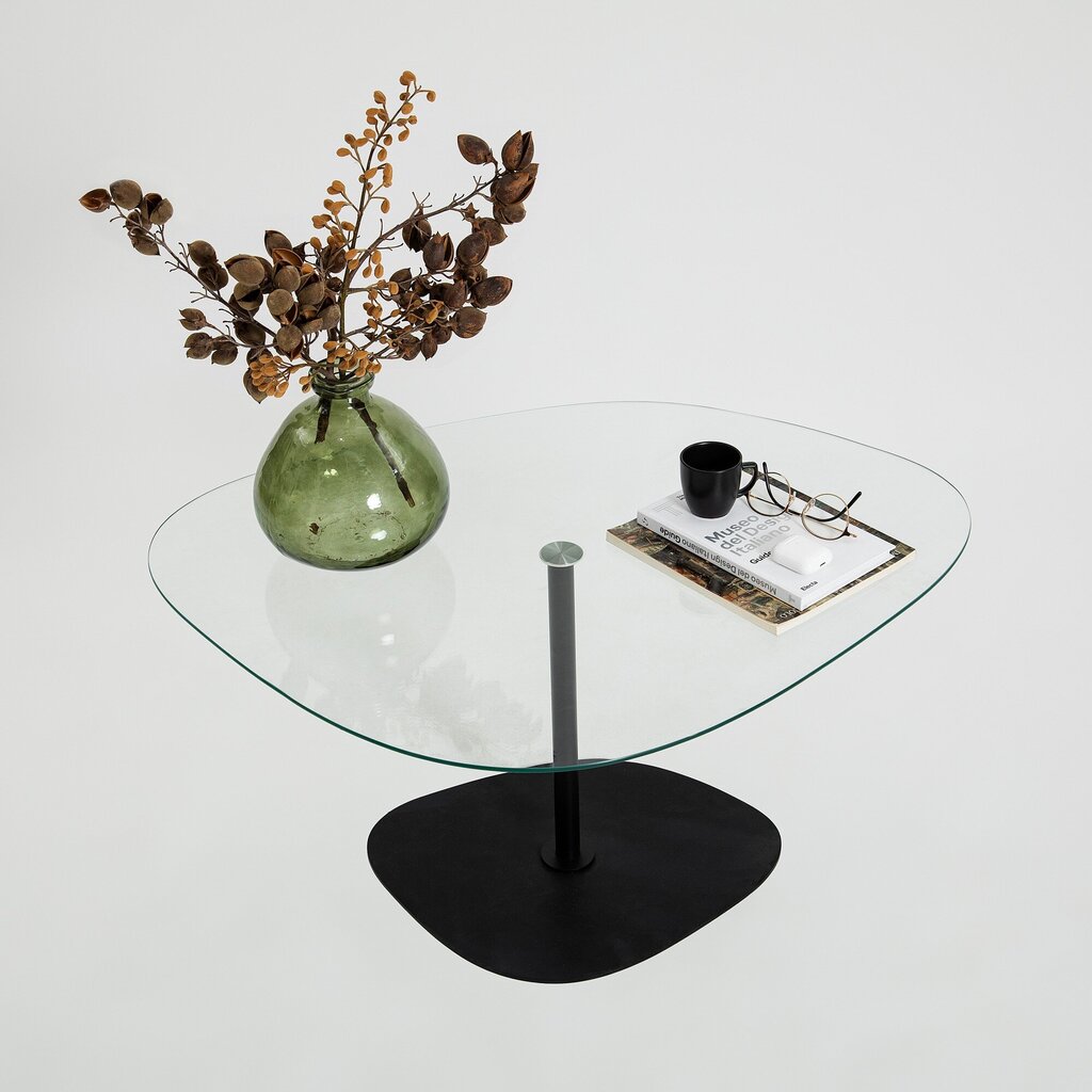 Kafijas galdiņš Asir, 85x40x67 cm, caurspīdīgs/melns cena un informācija | Žurnālgaldiņi | 220.lv