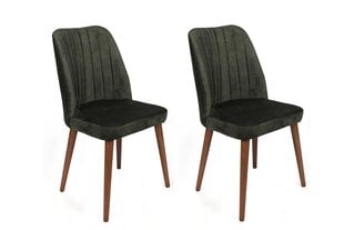 Набор стульев Асир, зеленый/коричневый, 2 шт. цена и информация | Стулья для кухни и столовой | 220.lv