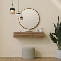 Зеркало с полкой Asir, 82x15x30 см, коричневый цена и информация | Туалетные столики | 220.lv