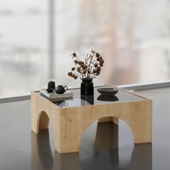 Kafijas galdiņš Asir, 37x50 cm, tumši pelēks/gaiši brūns cena un informācija | Žurnālgaldiņi | 220.lv