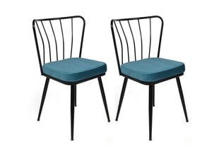 Krēslu komplekts, Asir, zils/melns cena un informācija | Virtuves un ēdamistabas krēsli | 220.lv