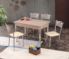 Раздвижной обеденный стол, Асир, коричневый/серебристый цена и информация | Кухонные и обеденные столы | 220.lv