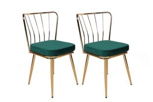 Набор стульев Асир, зеленый/золотой, 3 шт. цена и информация | Стулья для кухни и столовой | 220.lv