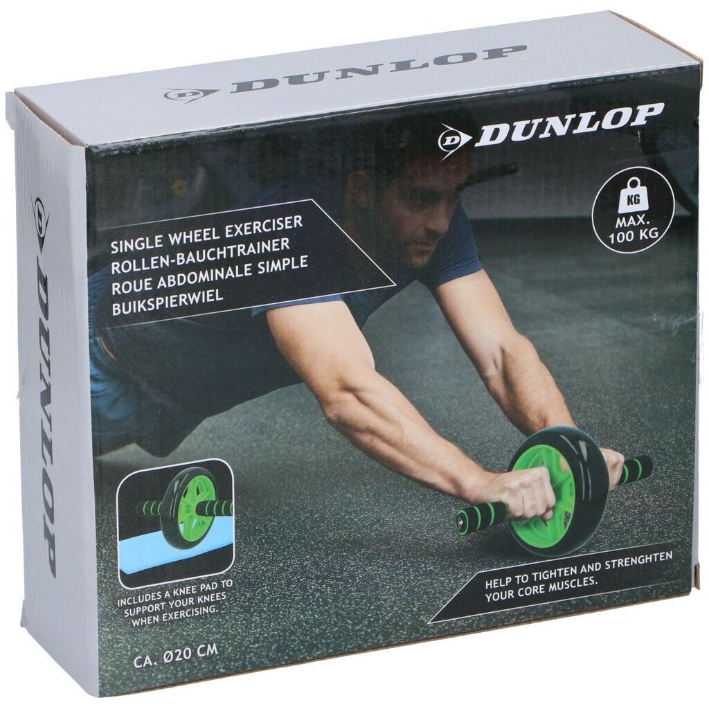 Preses trenažieris Dunlop, 18x4cm, zaļš цена и информация | Vēdera preses trenažieri | 220.lv