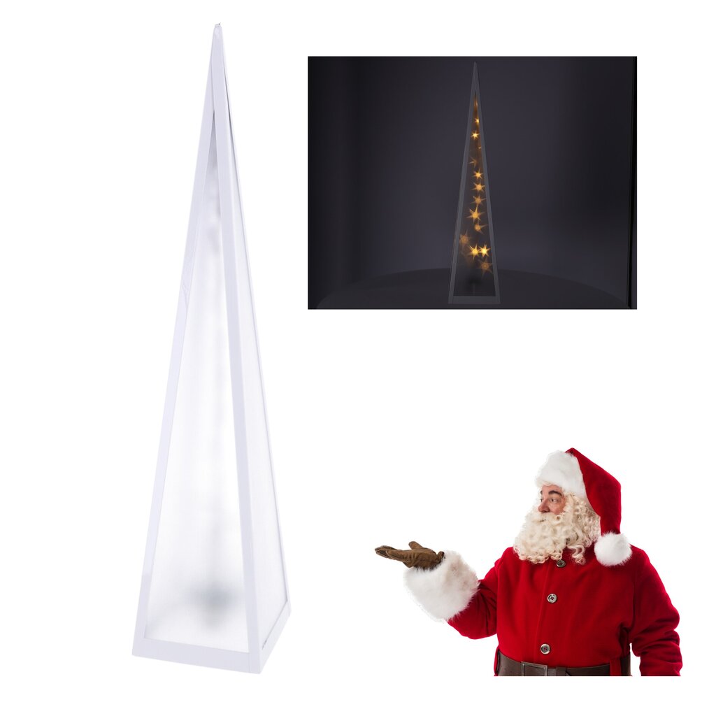 LED piramīdas svečturis, 12x12x45cm, silti balts cena un informācija | Galda lampas | 220.lv