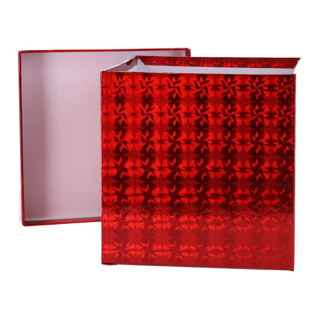 Kvadrātveida dāvanu kaste, sarkana 12.5x12,5 cm цена и информация | Veļas grozi un mantu uzglabāšanas kastes | 220.lv
