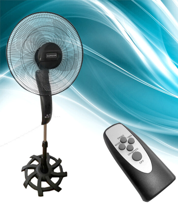 Ventilators ar pulti Gordon 70W, melns cena un informācija | Ventilatori | 220.lv