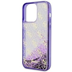 Оригинальный чехол GUESS Liquid Glitter 4G для iPhone 14 Pro Max (6,7″) - Прозрачный/Розовый цена и информация | Чехлы для телефонов | 220.lv