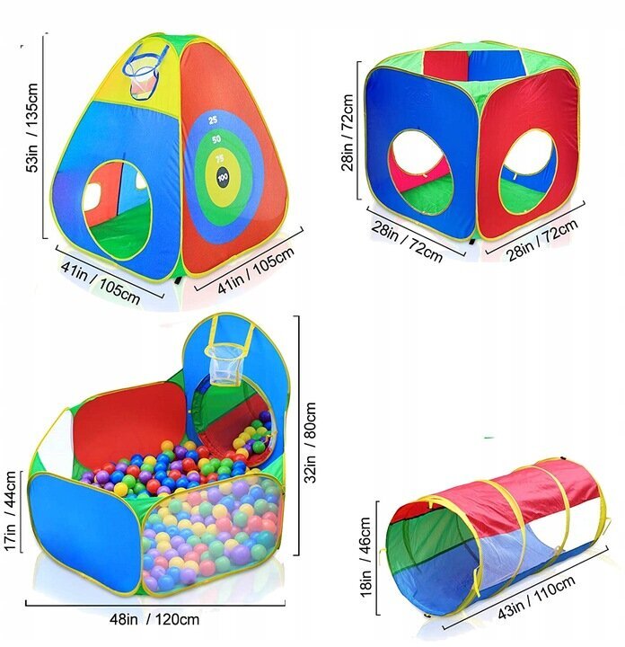 Bērnu telts Tunelis цена и информация | Bērnu rotaļu laukumi, mājiņas | 220.lv