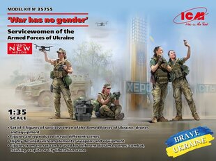 Līmējošais modelis ICM 35755 War has no gender Servicewomen of the Armed Forces of Ukraine 1/35 cena un informācija | Līmējamie modeļi | 220.lv