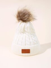 Детская зимняя шапка, белая цена и информация | Шапки, перчатки, шарфы для девочек | 220.lv