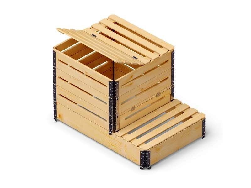 Koka komposta kaste, 520l, 1200x800x800mm цена и информация | Komposta kastes un āra konteineri | 220.lv