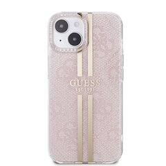 Guess IML 4G Gold Stripe Case for iPhone 15 Pink цена и информация | Чехлы для телефонов | 220.lv