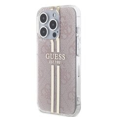 Guess IML 4G Gold Stripe Case for iPhone 15 Pro Max Black цена и информация | Чехлы для телефонов | 220.lv