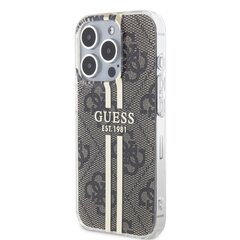 Guess IML 4G Gold Stripe Case for iPhone 15 Black цена и информация | Чехлы для телефонов | 220.lv