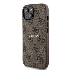 Guess PU Leather 4G Colored Ring MagSafe Case for iPhone 15 Pro Max Black цена и информация | Чехлы для телефонов | 220.lv