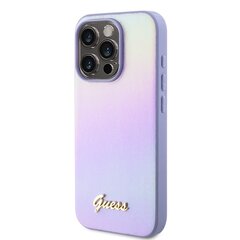 Guess PU Leather Iridescent Metal Script Case for iPhone 15 Pro Gold цена и информация | Чехлы для телефонов | 220.lv