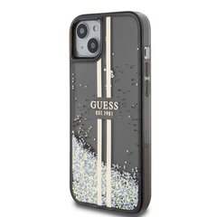 Guess PC|TPU Liquid Glitter Gold Stripe Case for iPhone 15 Plus Black цена и информация | Чехлы для телефонов | 220.lv