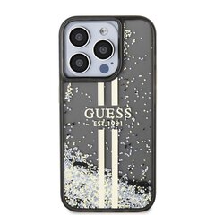 Guess PC|TPU Liquid Glitter Gold Stripe Case for iPhone 15 Transparent цена и информация | Чехлы для телефонов | 220.lv