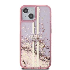 Guess PC|TPU Liquid Glitter Gold Stripe Case for iPhone 15 Pro Max Pink цена и информация | Чехлы для телефонов | 220.lv