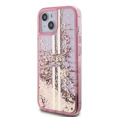 Guess PC|TPU Liquid Glitter Gold Stripe Case for iPhone 15 Pro Max Pink цена и информация | Чехлы для телефонов | 220.lv