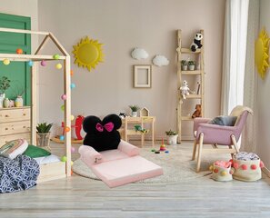 Saliekams bērnu atzveltnes krēsls Kidsee Miney Mouse, rozā/melns цена и информация | Детские диваны, кресла | 220.lv