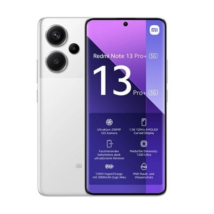 Xiaomi Redmi Note 13 Pro+ 5G 12/512GB Moonlight White cena un informācija | Mobilie telefoni | 220.lv