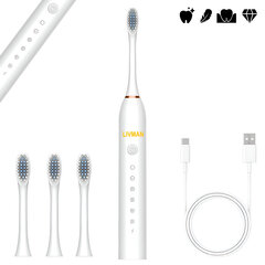 Электрическая зубная щетка LIVMAN Н-64 с 4-мя насадками цена и информация | Электрические зубные щетки | 220.lv