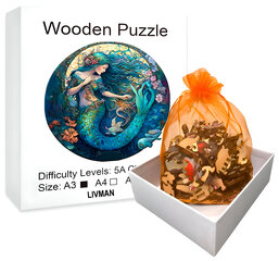 A3 koka puzle ar nāras dizainu, 195 gab., LIVMAN H-56 cena un informācija | Puzles, 3D puzles | 220.lv