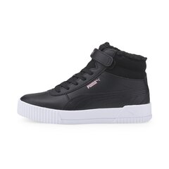 Brīvā laika apavi meitenēm Puma Carina Mid FUR PS 30968401, melni цена и информация | Детская спортивная обувь | 220.lv