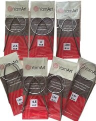 Короткие стальные круговые спицы YarnArt 40 см 2,5 – 3 – 3,5 – 4 – 4,5 – 5 – 6 мм цена и информация | Принадлежности для вязания | 220.lv
