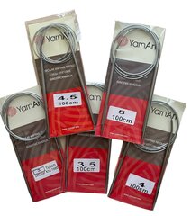 Круговые спицы Steel YarnArt, 100 см цена и информация | Принадлежности для вязания | 220.lv