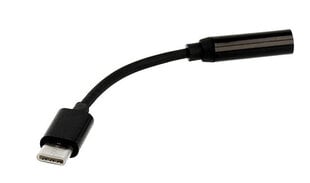 Austiņu adapteris — C tips līdz 3,5 mm ligzdai — MELNS cena un informācija | Adapteri un USB centrmezgli | 220.lv