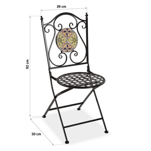 Dārza krēsls Bigbuy Home Mozaīka, melns cena un informācija | Dārza krēsli | 220.lv